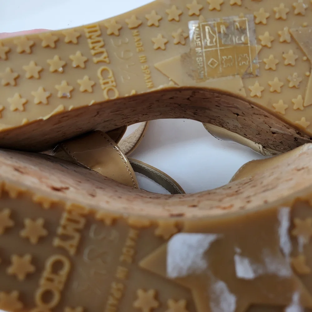 Jimmy Choo Nude Patent Wedges